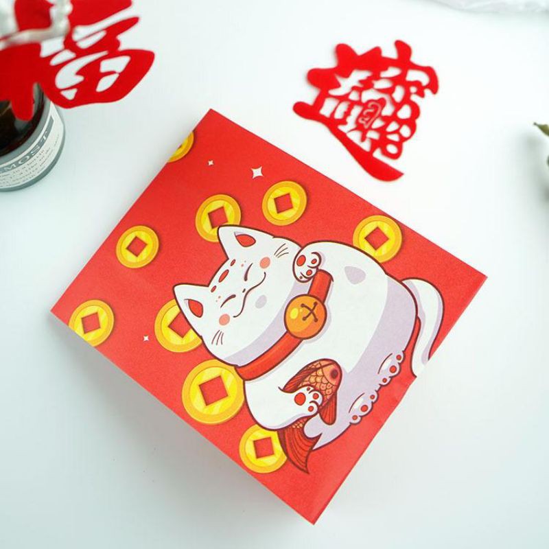 PAPER BAG IMLEK MERAH CHINESE NEW YEAR PAPERBAG UNIK/ PAPER NIAN KAO TANPA TALI