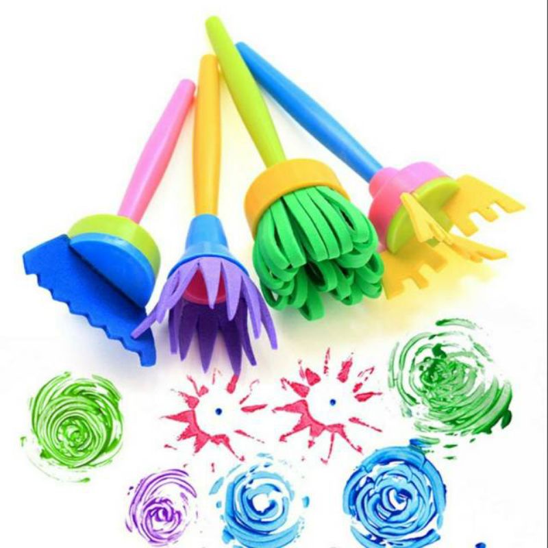 

Mainan Alat Lukis KUAS BUNGA isi 4pcs