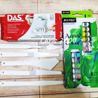 Paket DAS Clay Air Dry Modelling / Tanah Liat / Sculpting / Pottery / Knife Clay Set Cat Acrylic