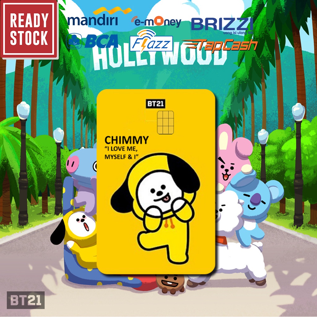 Emoney mandiri flazz bca gen 2 brizzi tap cash custom BT21 Tata, Shooky, RJ, Mang, Koya, Cooky, Chimmy, Van kartu e toll free edit 1 sisi atau 2 sisi cocok untuk komunitas dan souvenir