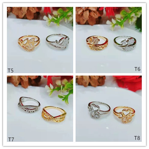 Cincin Xuping Permata Termurah Lapis Emas Perhiasan Fashion T1-8