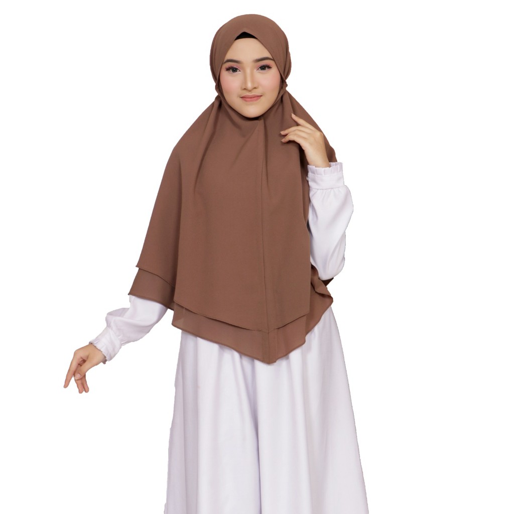 Bergo Maryam 2 Layer/Hijab Instan Diamond/Khimar Tali Dual Leyer FH