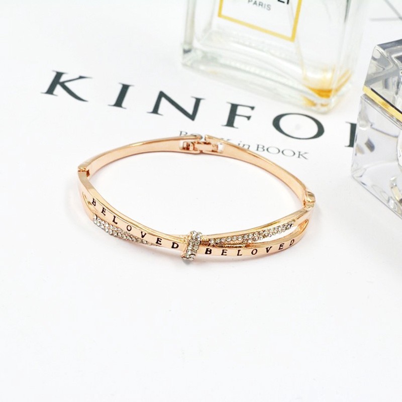 Gelang Premium Titanium Lapis Emas 18k ANTI KARAT Mode Hias Berlian Korea Bangle Wanita