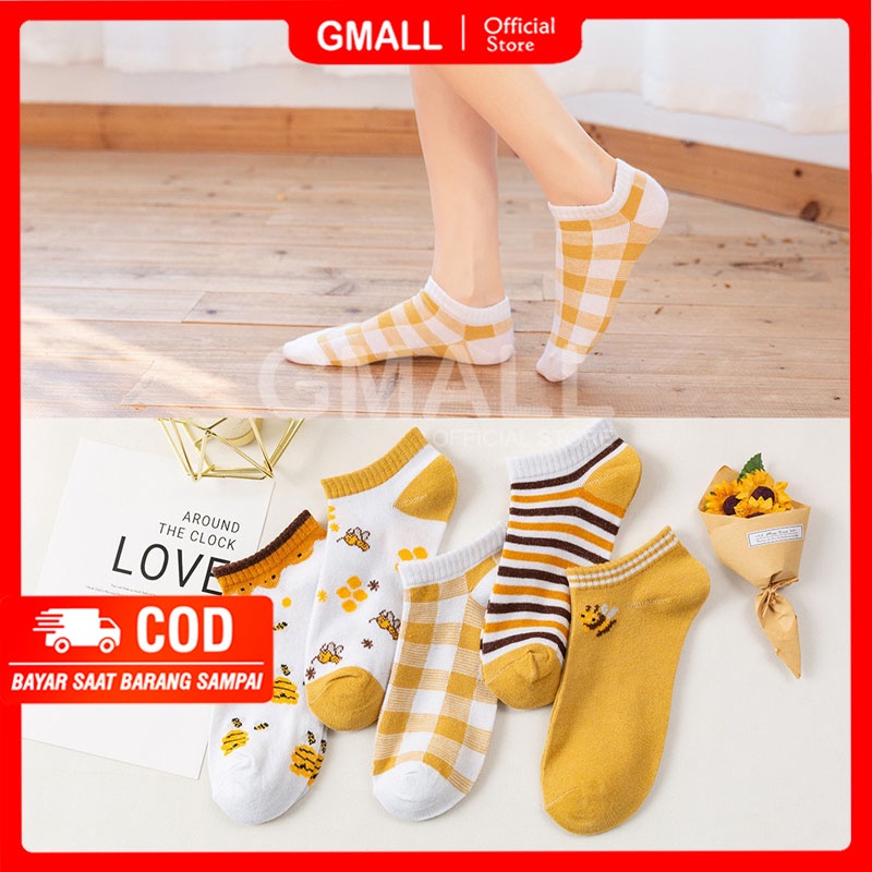 Kaos Kaki Pendek Semata Mata Kaki Ankle Korea Kuning GMALL KK0014