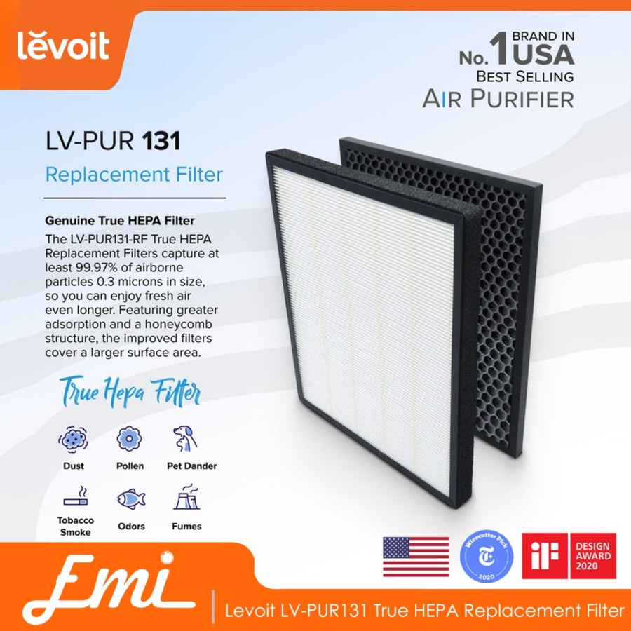 Levoit Replacement HEPA H13 True Hepa Filter Pengganti For LV-PUR131