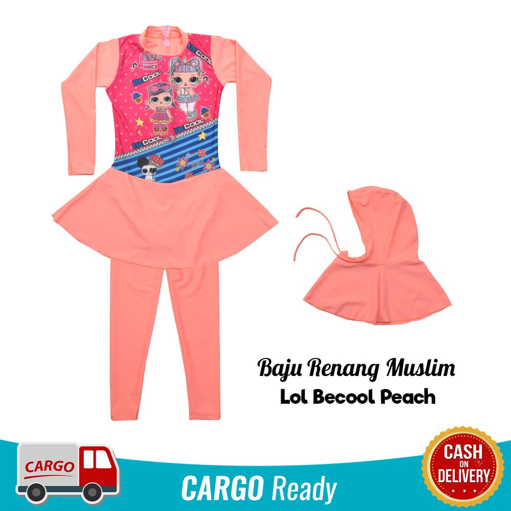 Baju Renang Muslim Anak SD Perempuan LOL BECOOL