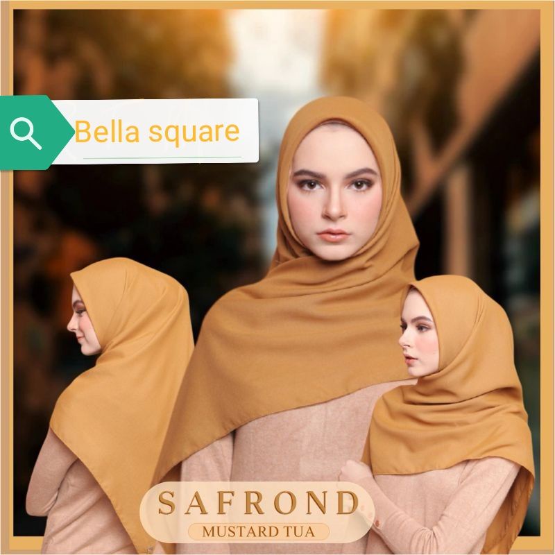 Hijab Bella square premium segi empat anti letoy