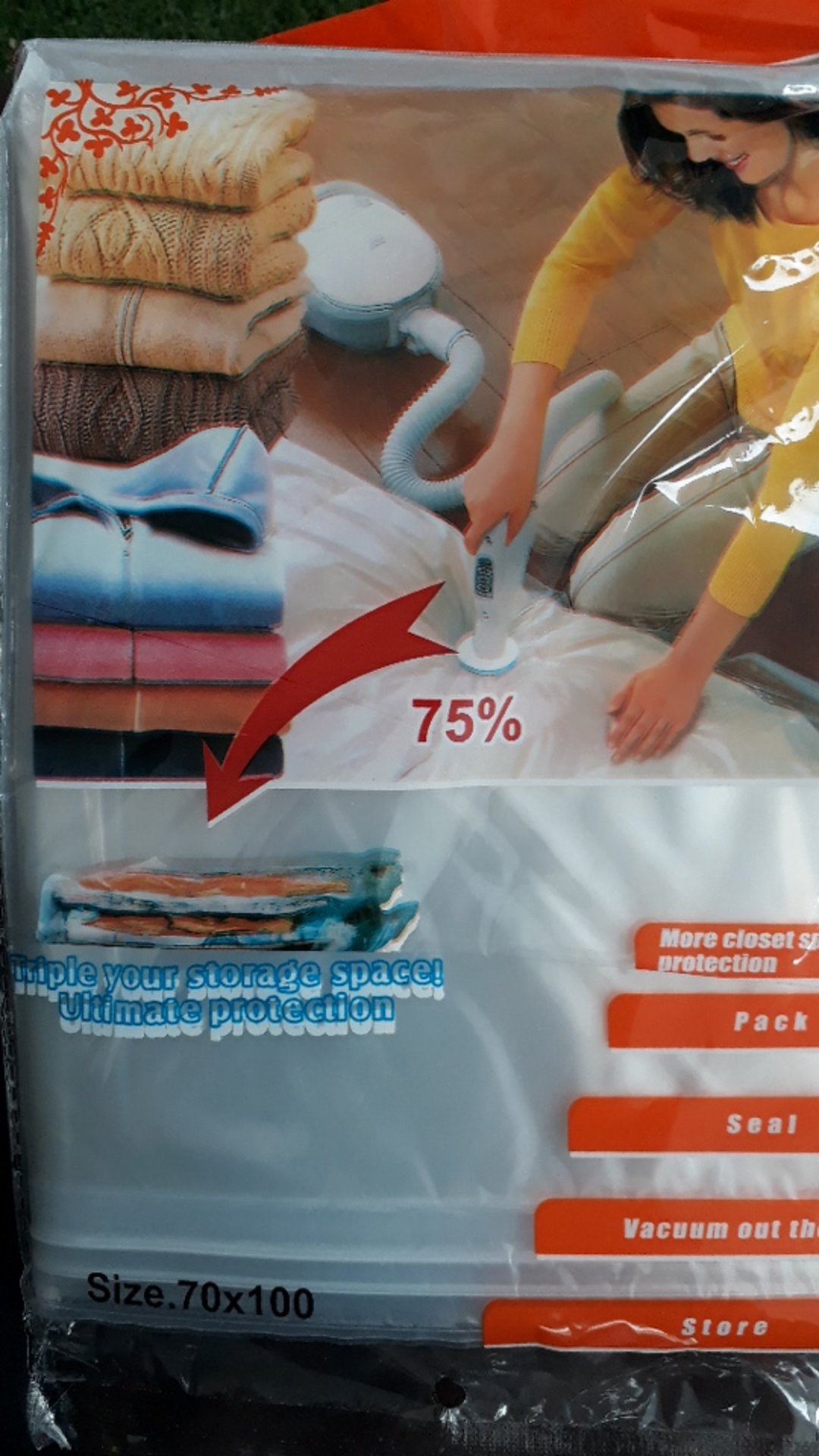 Vacuum Bag 50x60 Plastik Vakum Kantong Baju Storage Bag Laundry Bag