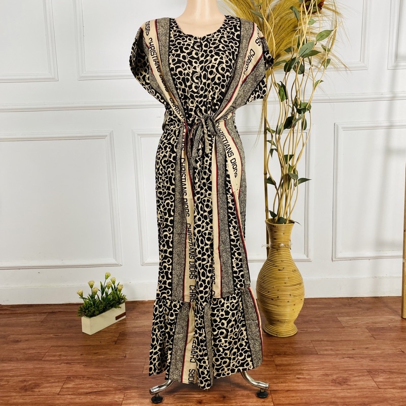 Daster Semata kaki Rayon Manohara Ruffle Busui Panjang Semata Kaki LD 120 Long Dress kekinian - Longdress semata kaki-Christian Diors