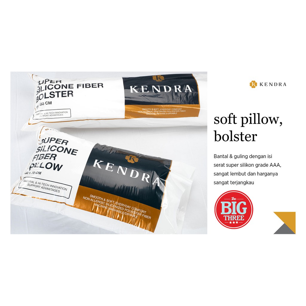 KENDRA - Paket Bantal + Guling Silikon - Soft Pillow Bolster - Super SIlicon grade AAA - Tidur