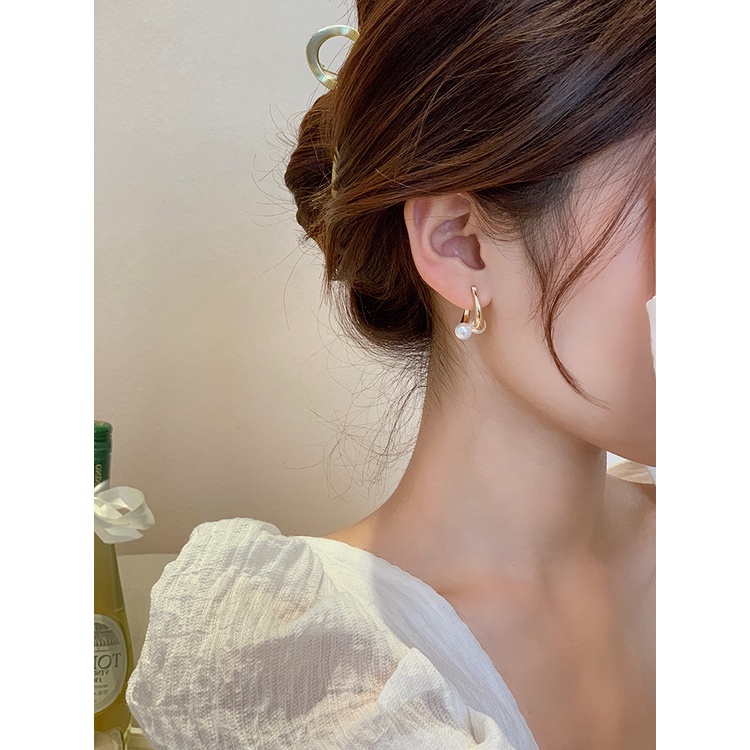 Anting Mutiara Bahan S925 Silver Needle Untuk Wanita