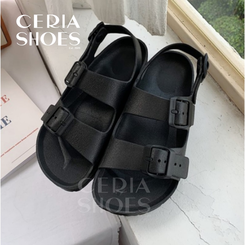 Sandal Sepatu Wanita Tali Kancing Gesper Adjustable Bahan Jelly Karet Anti Slip PVC Empuk BLC Bental