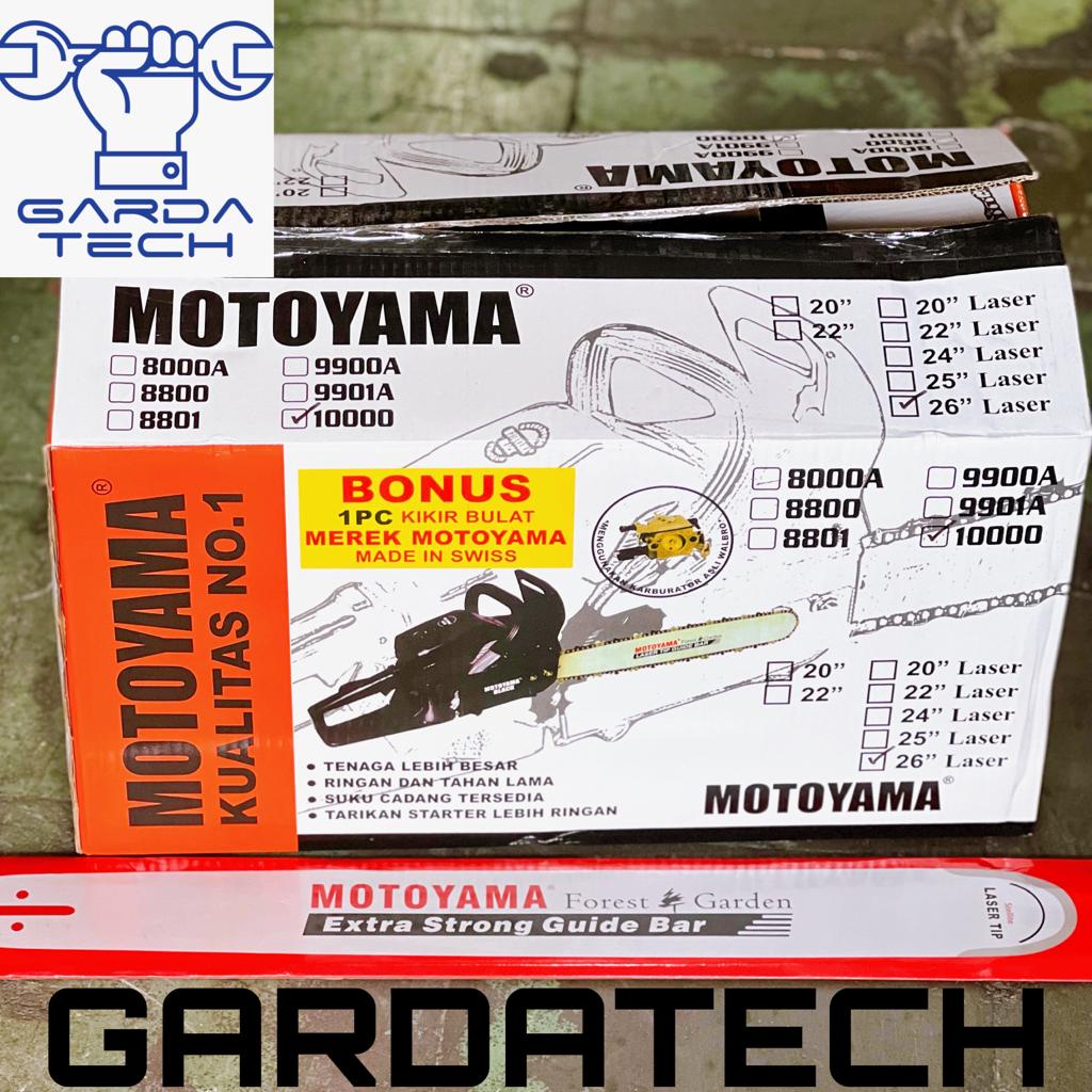 Mesin Chainsaw Gergaji Potong Belah Kayu Motoyama 10000 / 24 Inch Baja