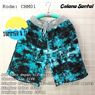  CELANA  PENDEK  SANTAI IMPORT Motif Distro Surfing Hawai  