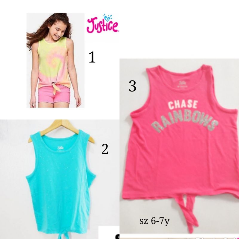 Tank justice  kaos buntung anak tanktop anak tanktop anak perempuan kaos pendek kaos tanpa lenga