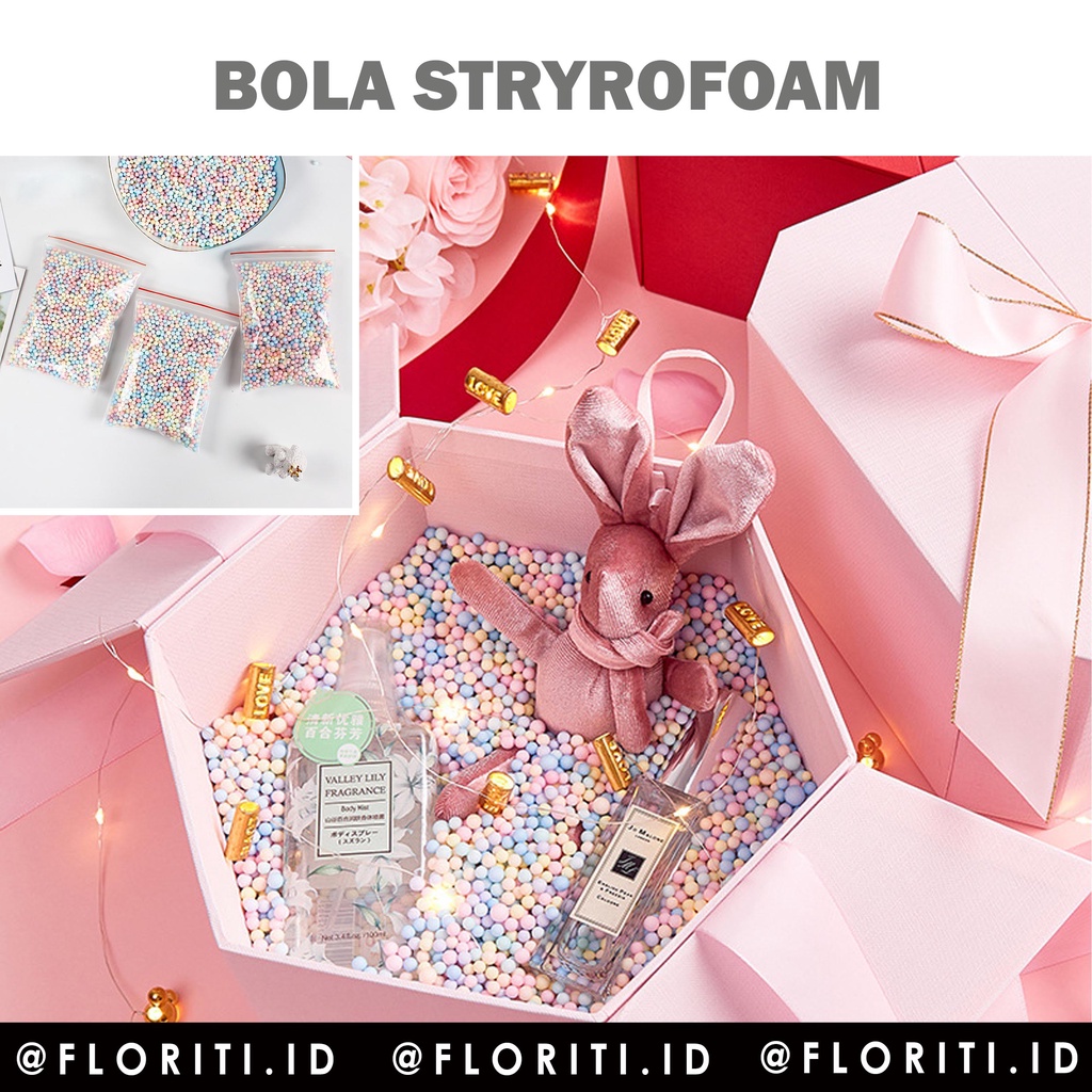 

(Pack) Bola Styrofoam Craft Salju 25gr