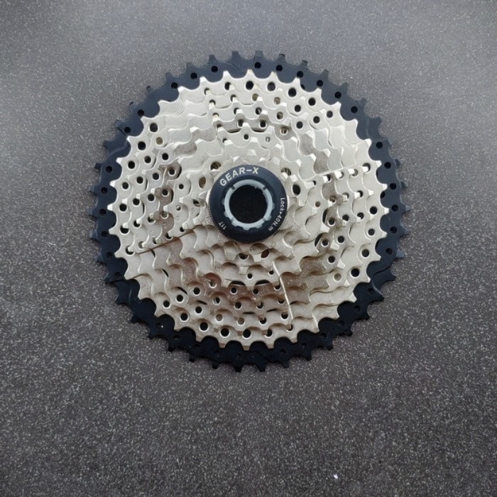 Sproket cassette GEAR-X 9 speed 11-42T silver sproket sepeda