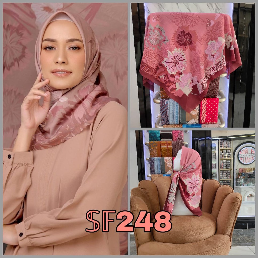 HIJAB Voal Premium Motif Segi empat , Hijab Square Printing (20 MOTIP) laser cut-MH 248