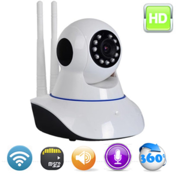 IP Camera 360 Derajat Wifi P2P Onvif HD 1MP 2 Antenna / Extender Wifi