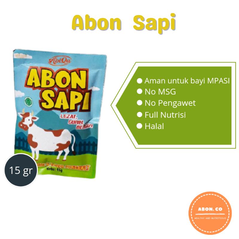 

ABON SAPI ABIQU BAYI MPASI 15gr SEHAT NON MSG TANPA PENGAWET