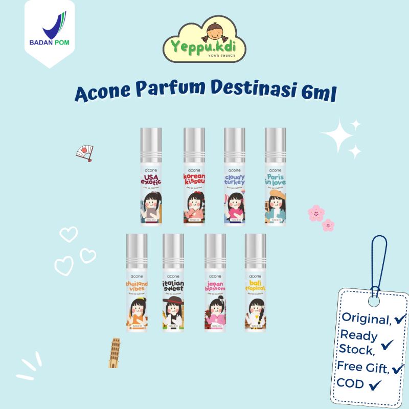 Acone Parfum Destinasi Series 6ml - Parfum Acone Roll On | Acone Parfum Kendari