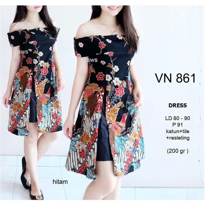 DRESS BATIK    Dress Batik Kerja Sabrina Baju Kerja Batik Dress Kerja Batik Wanita      IWAZAH