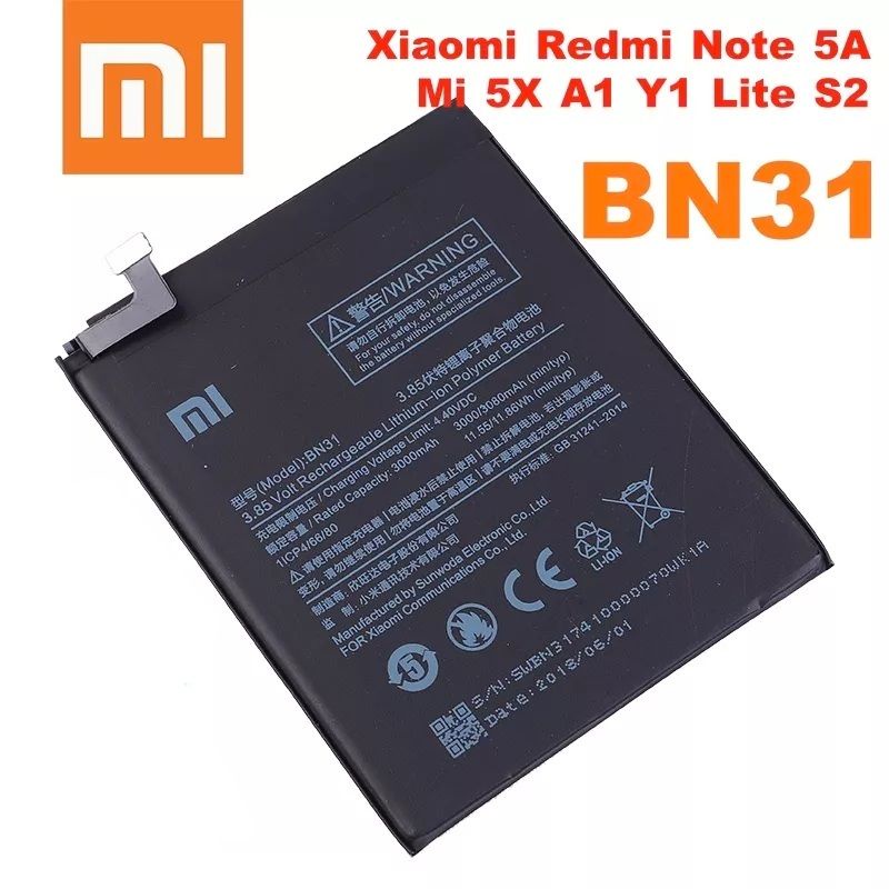 REDMI S2 - Baterai Batre Batrei Battery For XIAOMI REDMI S2 BN31 ORIGINAL Model BN-31 BN 31