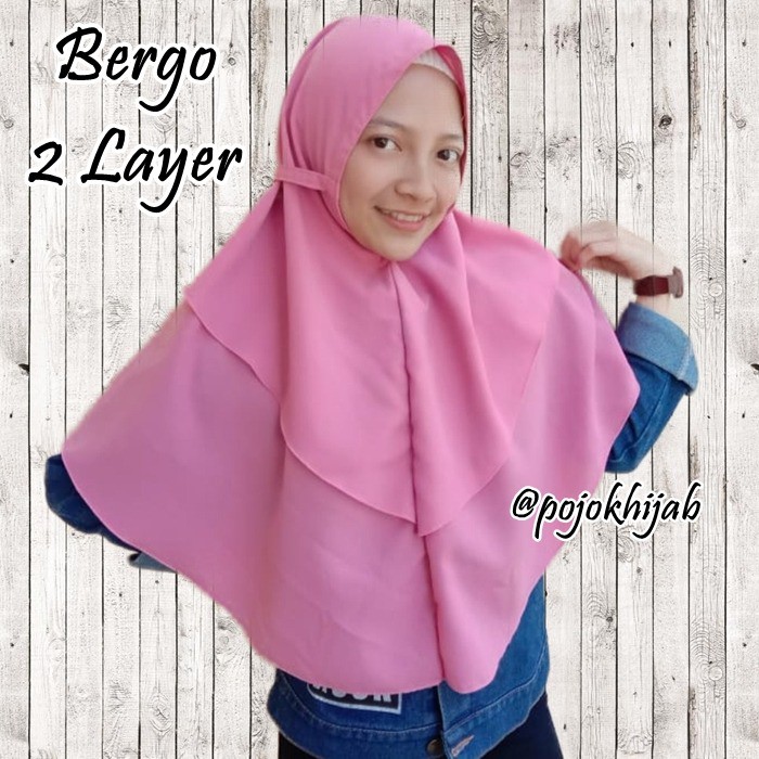 TERMURAH Jilbab Bergo Maryam Tali Non Pet Khimar Instan 2 Layer