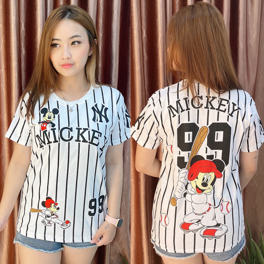 KaosKissMe 004 KissMe Kaos Wanita Lengan Pendek KingCup Mickey 99 Baseball Full Print Dewasa