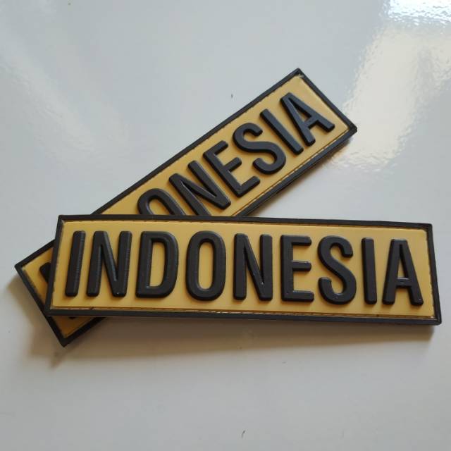 Patch rubber TULISAN INDONESIA/PRAMUKA/SCOUTS/tempelan karet emblem velcro