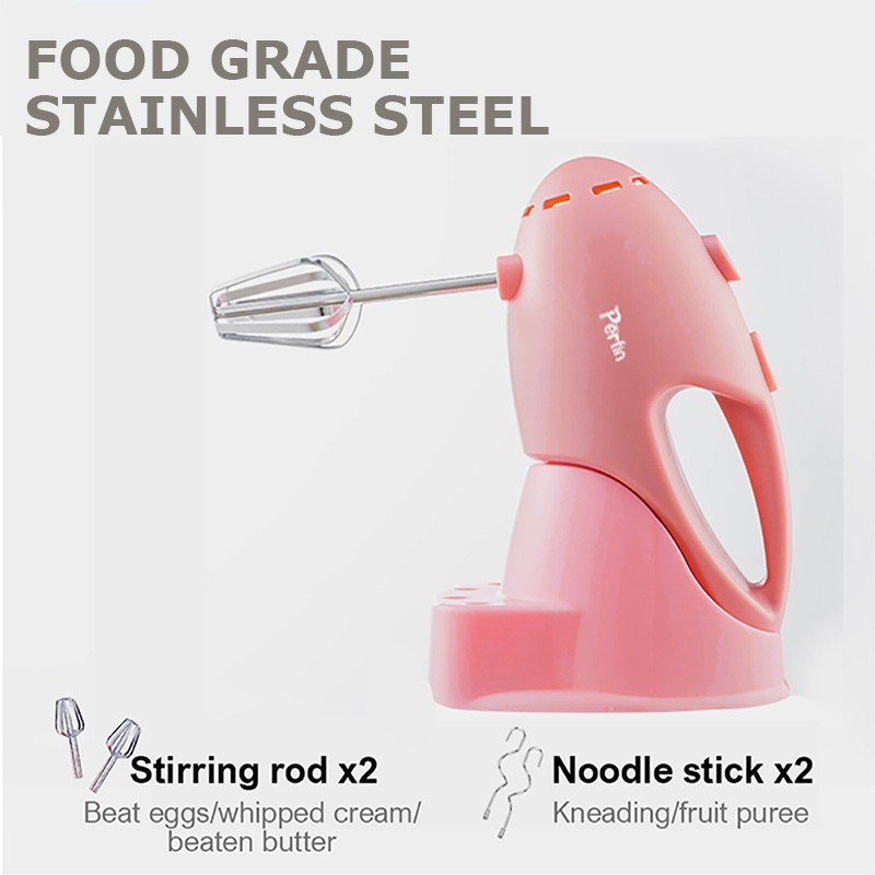 Perfin PFKG01 Pink Hand Mixer 5 Kecepatan (Dengan basis)