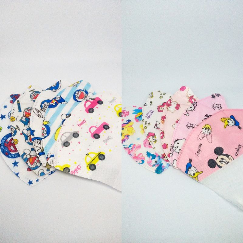 10pcs masker duckbill motif kartun anak