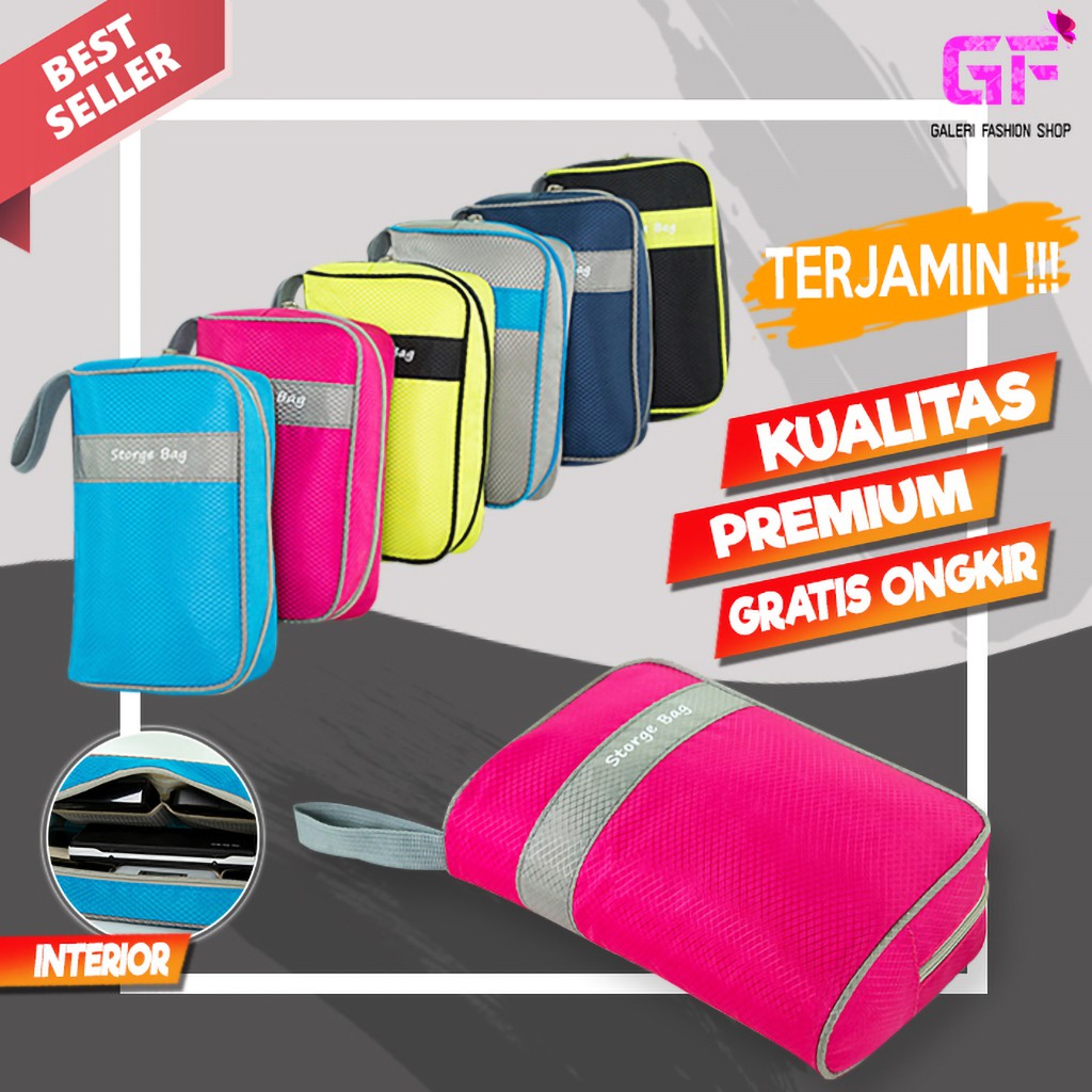 TAS TRAVEL POUCH BAG ORGANIZER KECIL STORAGE BAG TEMPAT HP KABEL CHARGER TERBARU IMPORT MURAH GF377