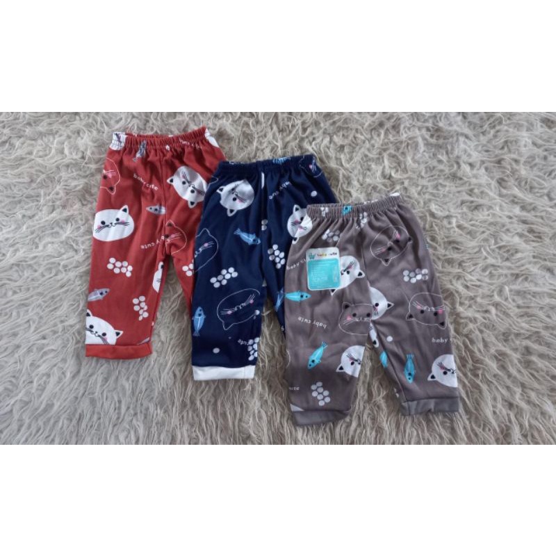 Celana Panjang Bayi baru lahir 6-12 bulan Motif Newborn SNI per 3pcs Promo 9.9