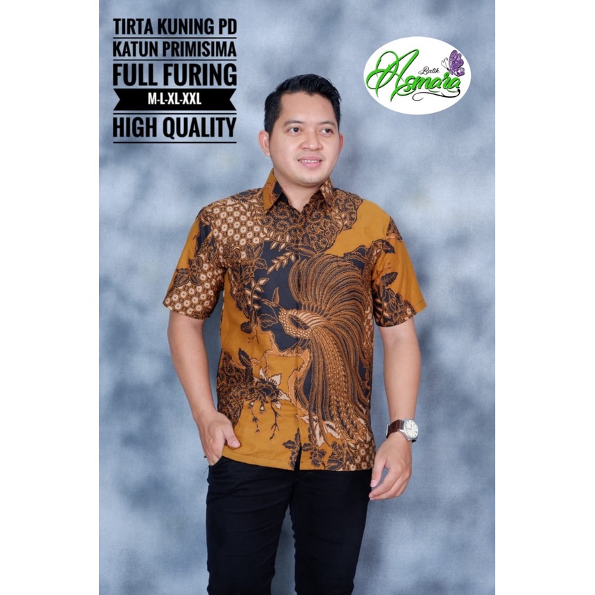 TIRTA KUNING ASMARA BATIKSOLOAMANAH BAJU KEMEJA BATIK SOLO PRIA LENGAN PENDEK PANJANG LAPIS FURING ATASAN PREMIUM MODERN KATUN HALUS NDARU MERAH MERAK KAMULYAN HIJAU AFTANA HITAM BASOPI MERAH LAMBADA WIRAYUDA NAVY PERMATA HITAM NAGA LINGKAR ABISENA SEGORO