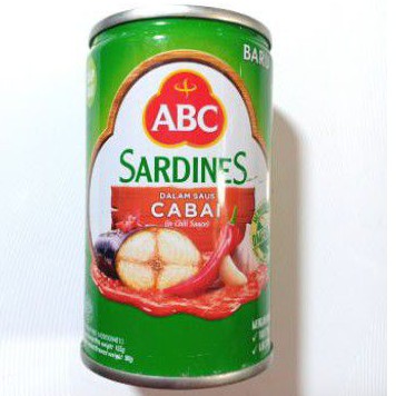 

Sarden | Sardines ABC Cabai | Makanan Kaleng 155gr