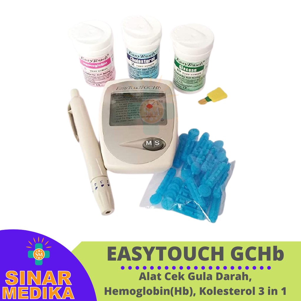 ALAT CEK DARAH EASY TOUCH GCHB ( GLUKOSA, KOLESTEROL , HB) EASYTOUCH GULA DIABETES HEMOGLOBIN ANEMIA