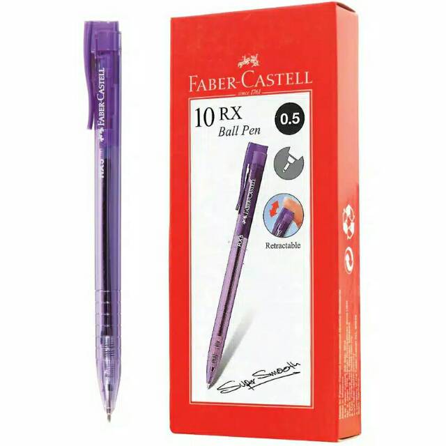 

Ballpoint Faber-Castell RX 0.5mm hitam, Body Violet-1 Box 10 pcs