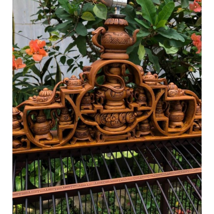 sangkar kacer, sangkar kenari, sangkar ukir realif, sangkar kayu jati