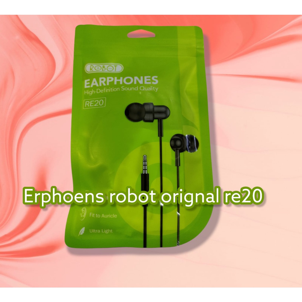 Headset Robot RE20 Wired Headset Earphone Bass Android iPhone Original