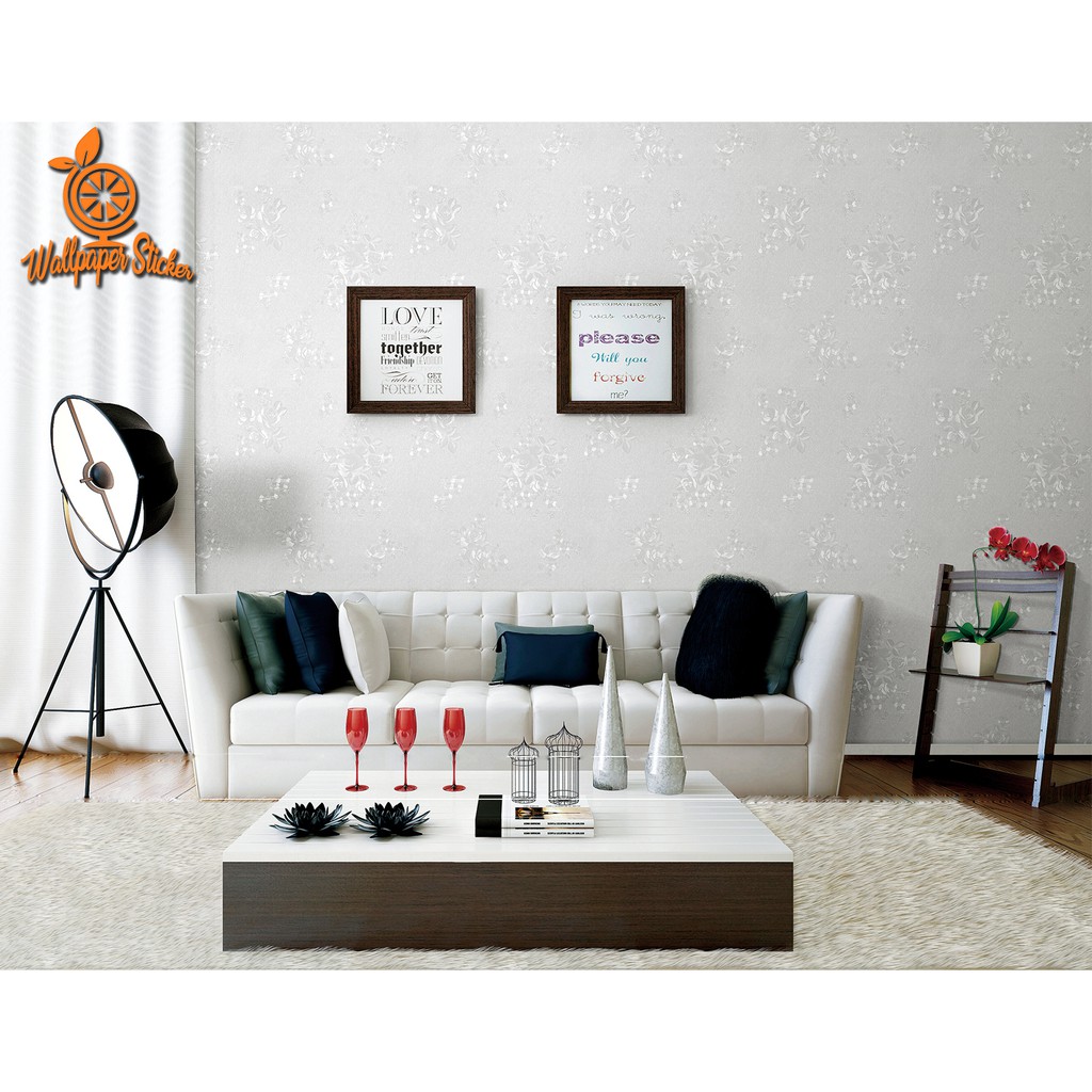 Wallpaper Sticker Dinding Wallpaper Dinding Motif Elegant Wallpaper Embos Ukuran 45Cm X 8M zhizhutang88