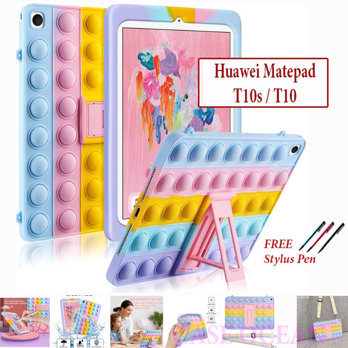 Huawei Matepad T10 T10s Softcase Soft Case Casing Cover Anak Kids POP IT Fidget Bubble Rainbow Lucu 