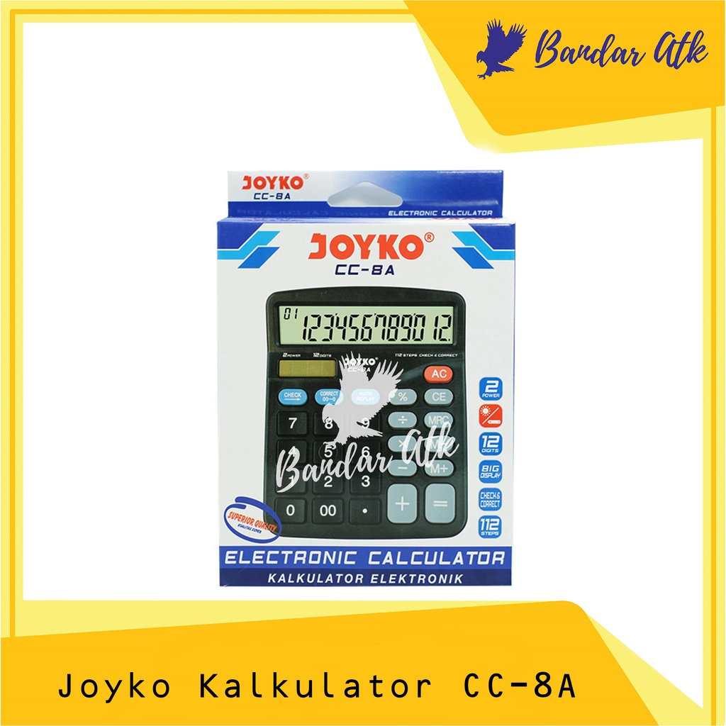 

JOYKO Calculator Kalkulator CC 8A CC8A 12 Digits Check Correct [1 PCS]