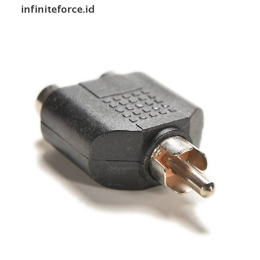 (Infiniteforce.Id) 2pcs Kabel Splitter Audio Video Av 1-male Ke 2 female