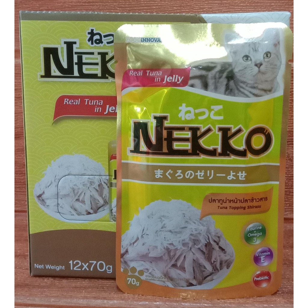 Nekko pouch 70gr Tuna Topping Shirasu Cat Food