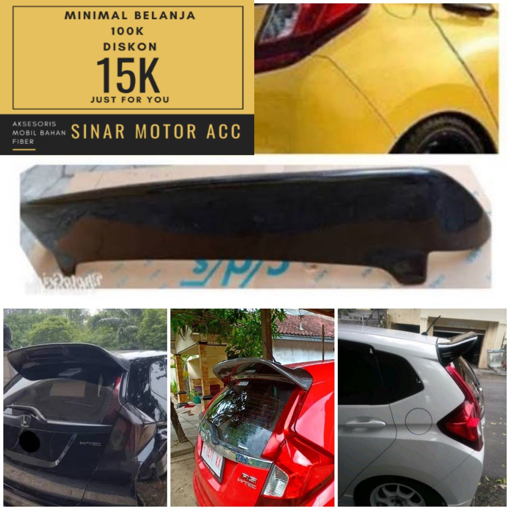 (BISA COD) Spoiler Spoon Racing Custom Modif Khusus Honda Jazz GK5 Keren