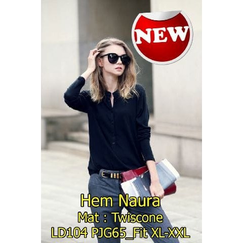 JAKET WANITA -  [Hem Naura Hitam SW] kemeja wanita twiscone hitam