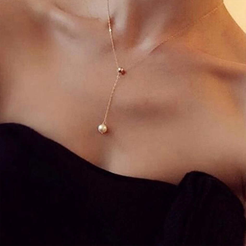 Hu Hu Hu Hu Hu Alat Bantu Pasang Kacamata♡ Kalung Rantai Liontin Mutiara Imitasi Adjustable Untuk Wanita