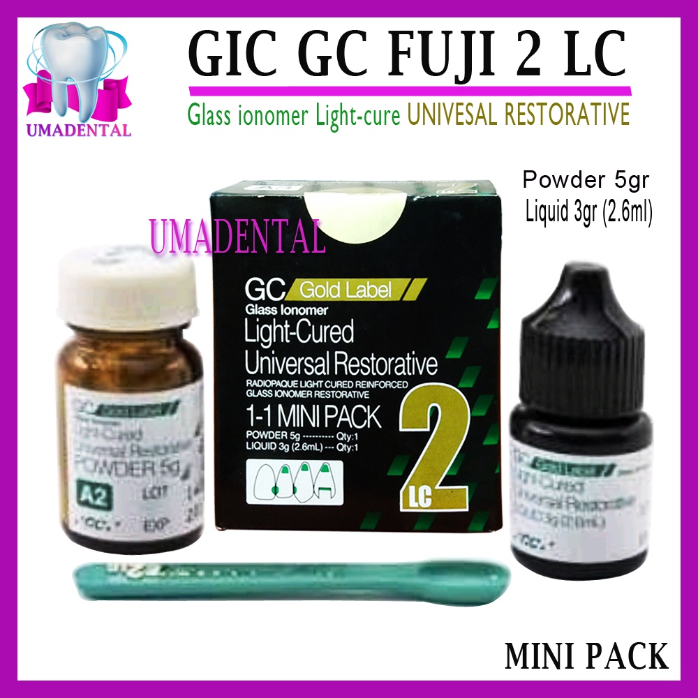 Jual Gic gc fuji 2 LC glass ionomer restorative warna A2 A3 mini pack