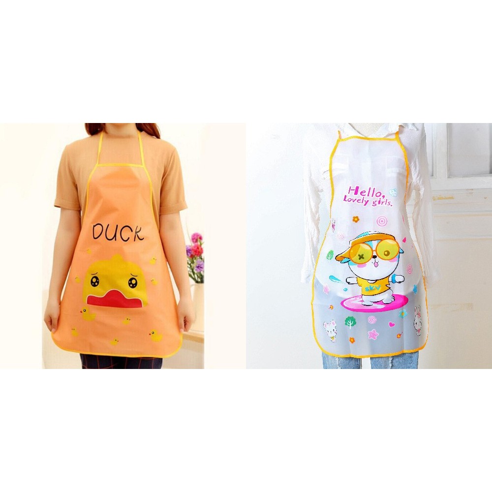 VL - COD MURAH CELEMEK PLASTIK TIPIS MOTIF KARAKTER ANAK - APRON DAPUR MASAK LUCU WATERPROOF ANTI AIR UK. STANDARD